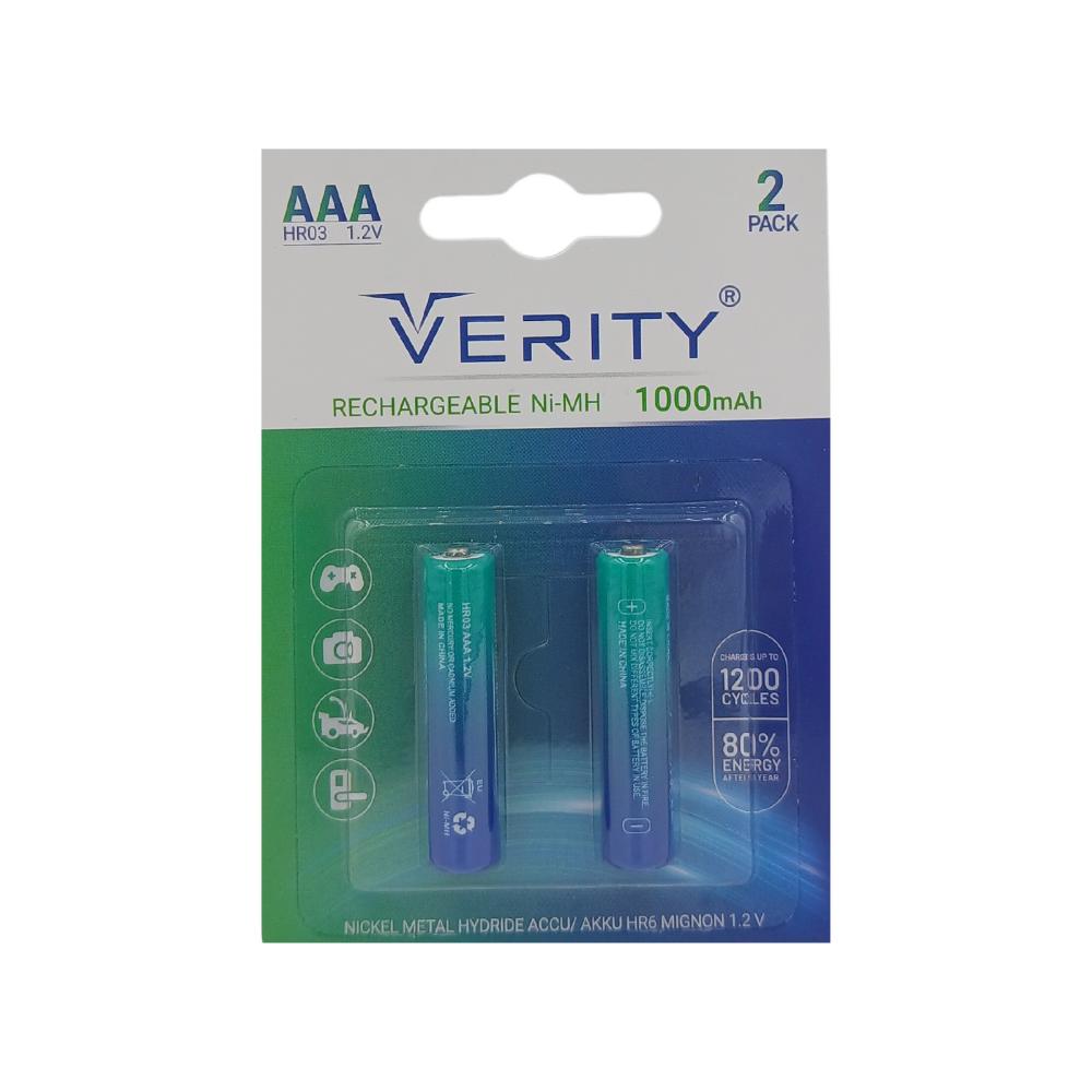 باتری نیم قلم AAA شارژی VERITY وریتی مدل 1000 mAh