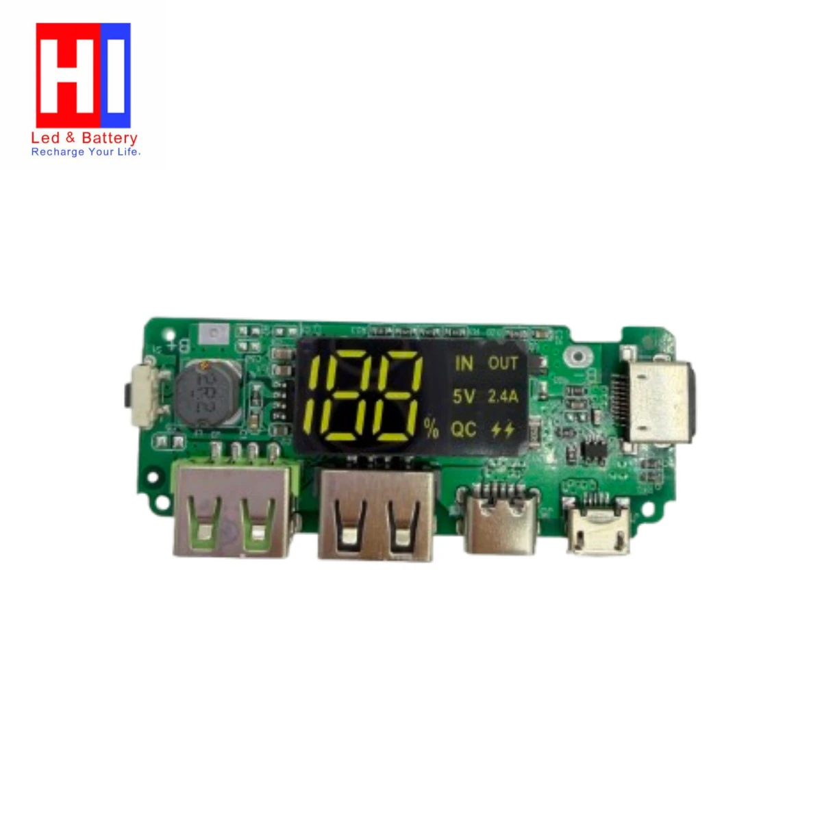 ماژول پاوربانک با نمایشگر 5V 2.4A مدل H961-U(AN-1000)